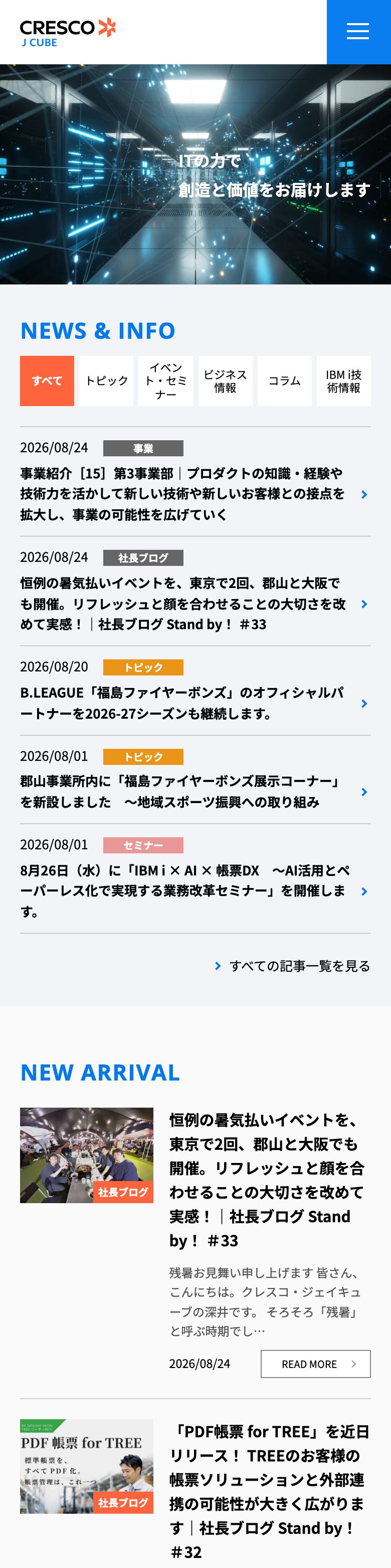 株式会社クレスコ・ジェイキューブ SP表示